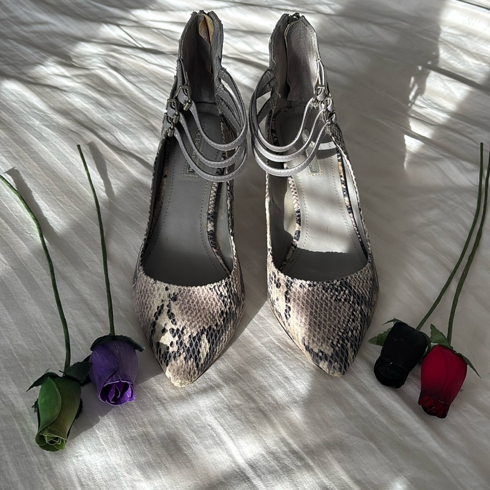 BCBGeneration Snake Print Heels - Picture 2 of 12